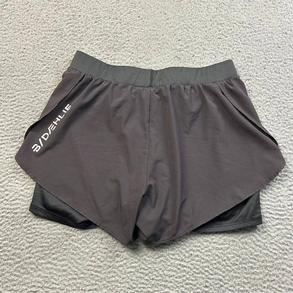 Bjorn Daehlie Womens Oxygen 2-in-1 Running Shorts Obsidian Gray Athletic Size M
